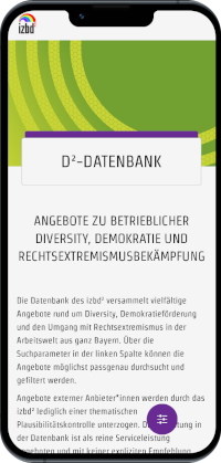 Screenshot der Website des izbd2. Aufgenommen mit einem Mobiltelefon.